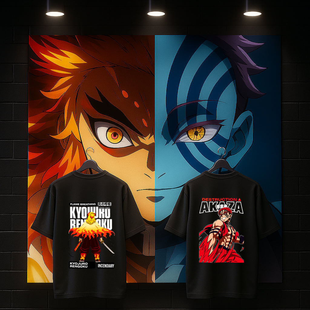 Demon Slayer Legacy Duo Tee Set – Akaza x Rengoku Edition