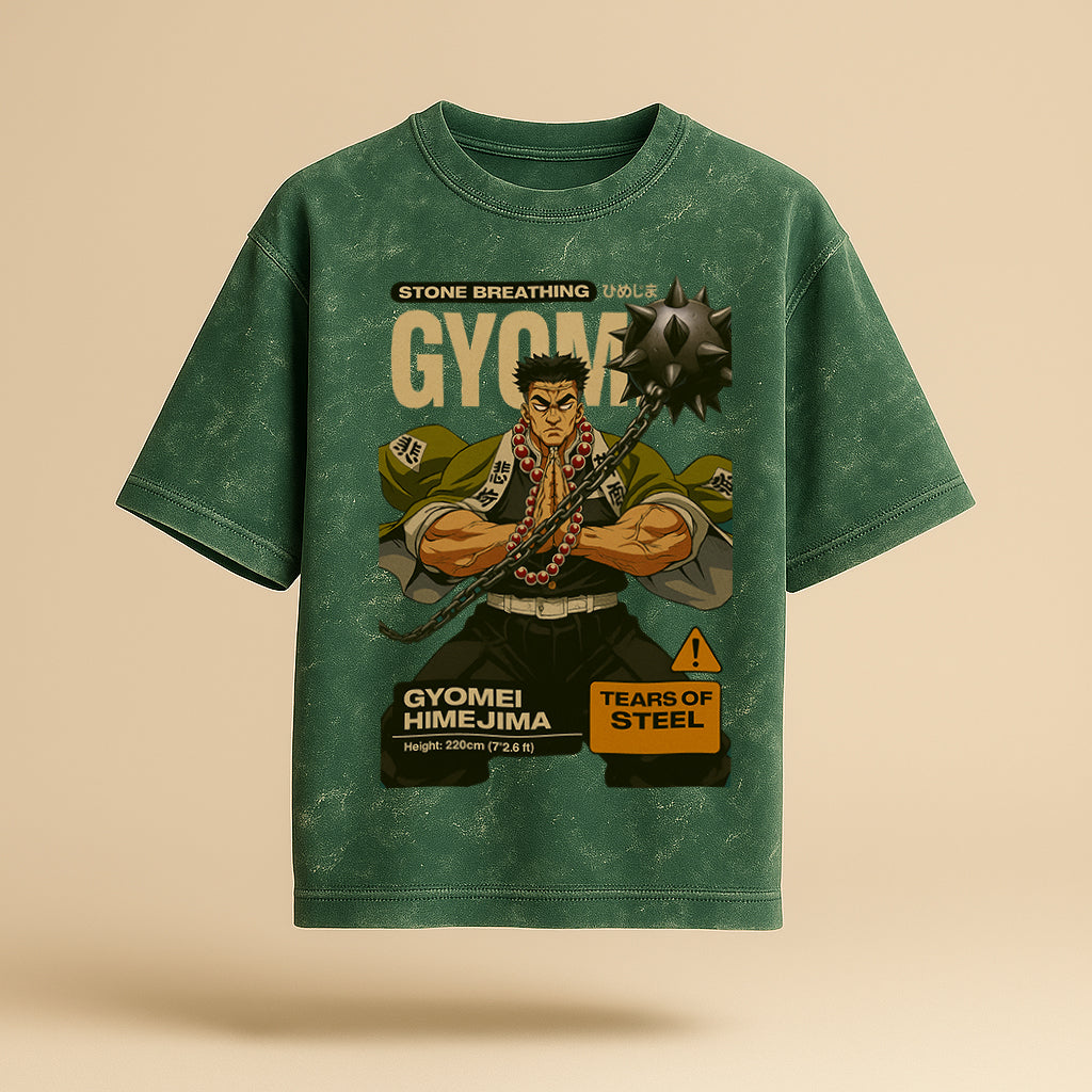 GYOMEI HIMEJIMA "STONE BREATHING" ACID WASHED OVERSIZED TEE