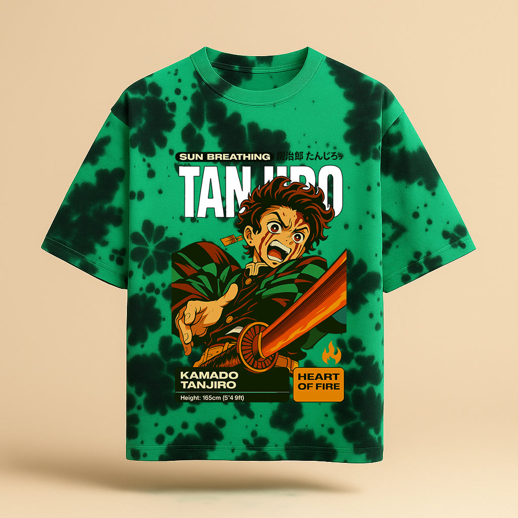 KAMADO TANJIRO 'HEART OF FIRE' TIE-DYE TEE