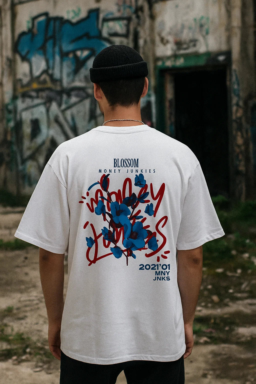 MONEY JUNKIES BLOSSOM – URBAN ART OVERSIZED T-SHIRT