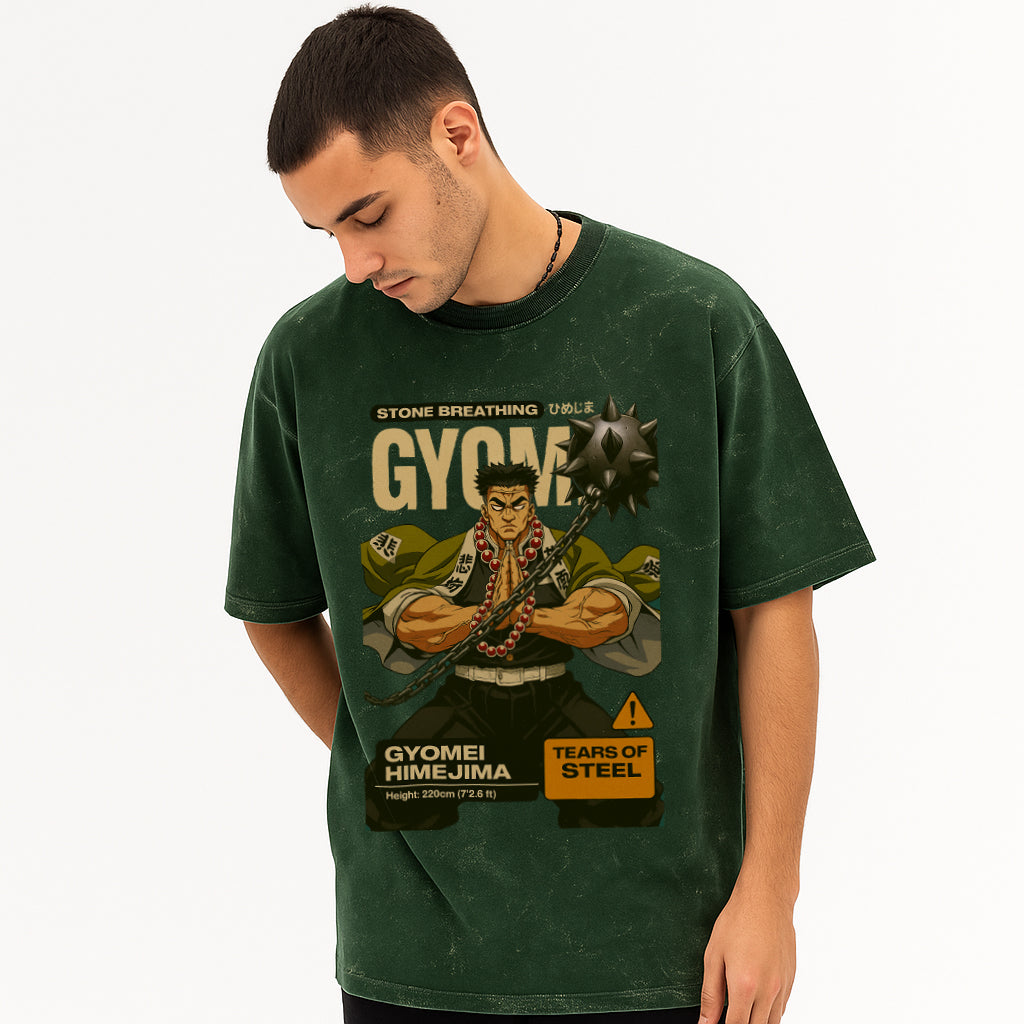 GYOMEI HIMEJIMA "STONE BREATHING" ACID WASHED OVERSIZED TEE