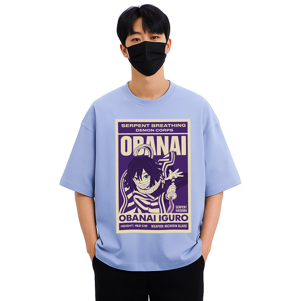 OBANAI "SERPENT HASHIRA" LAVENDER STREETWEAR TEE