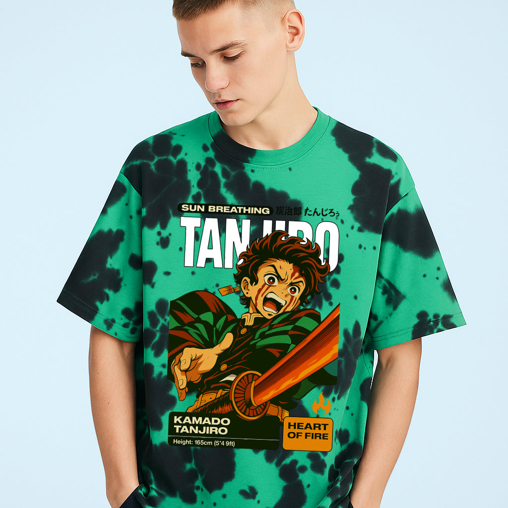 KAMADO TANJIRO 'HEART OF FIRE' TIE-DYE TEE
